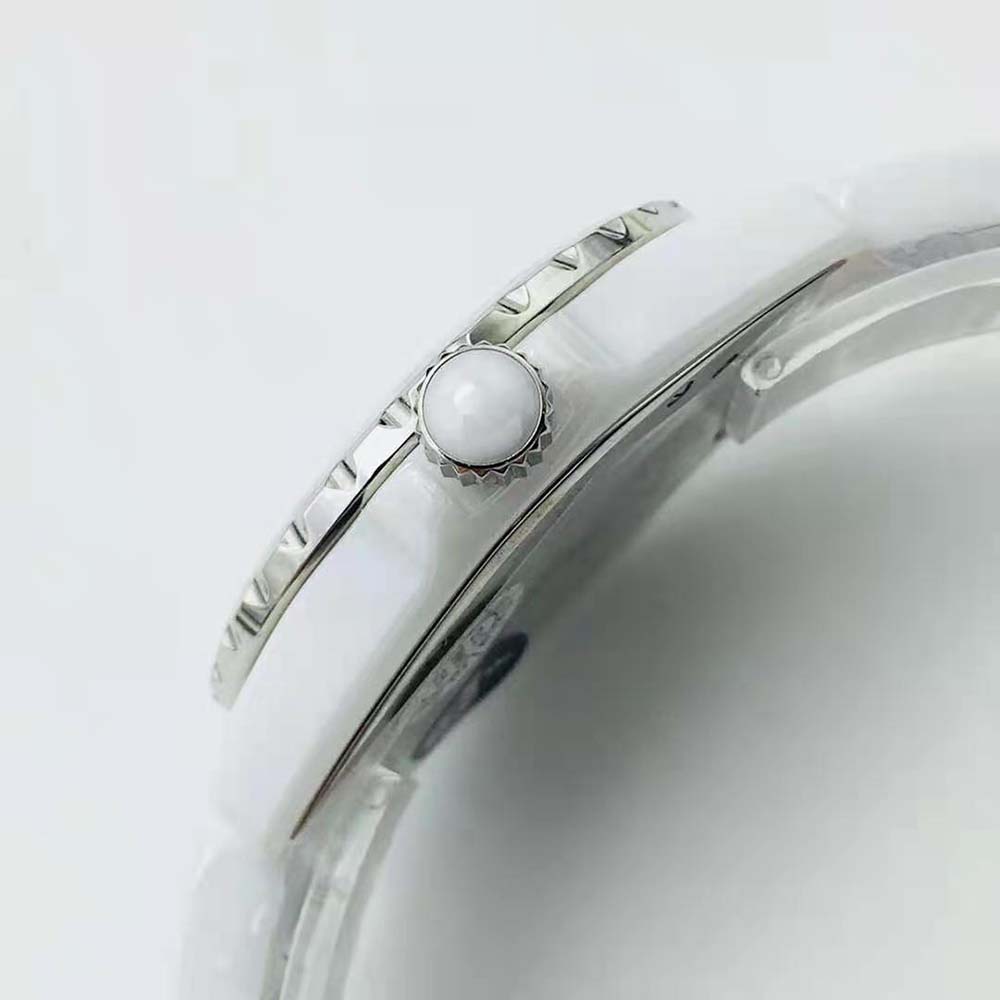 Chanel Women J12 Watch Caliber 12.1 Self-winding 38 mm in Steel-White (9)