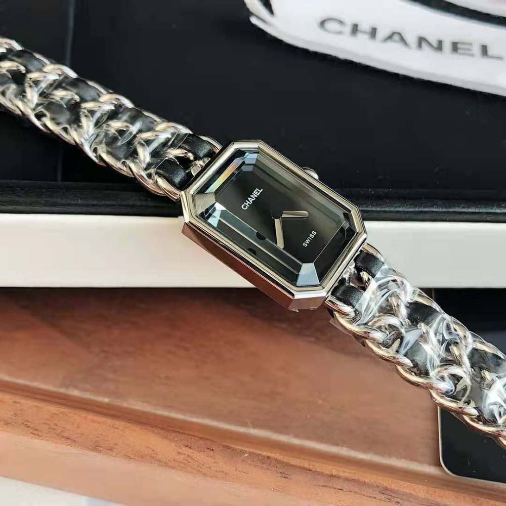 Chanel Women Première Iconic Chain Watch Quartz Movement in Steel-Black (4)