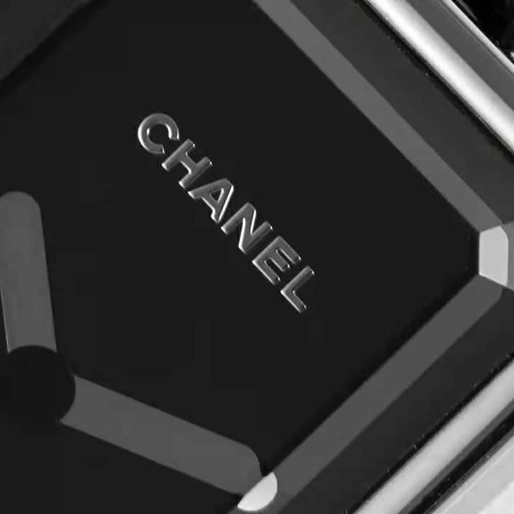 Chanel Women Première Iconic Chain Watch Quartz Movement in Steel and Black Leather-Black (5)