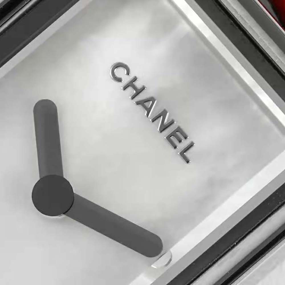 Chanel Women Première Iconic Chain Watch Quartz Movement in Steel and Red Leather-White (5)