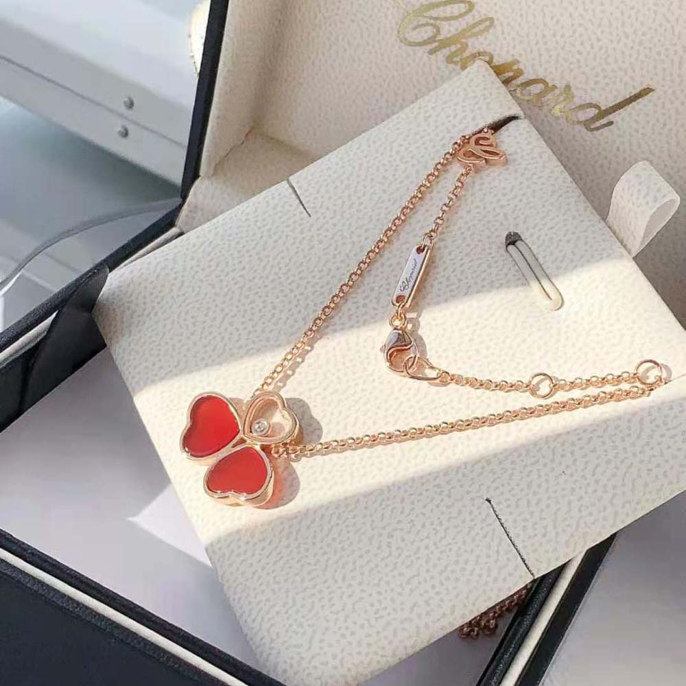 Chopard Women Happy Hearts Wings Necklace in Rose Gold (4)