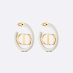 Dior Women 30 Montaigne Earrings Gold-Finish Metal and Dusty Ivory Lacquer