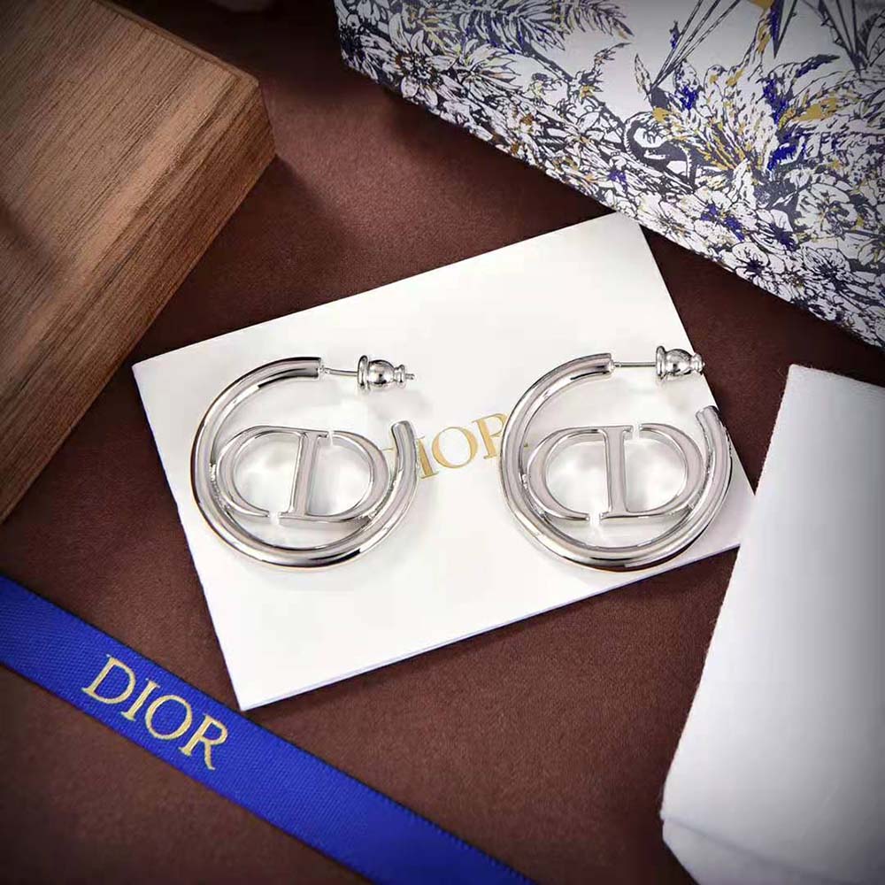 Dior Women 30 Montaigne Earrings Silver-Finish Metal (2)