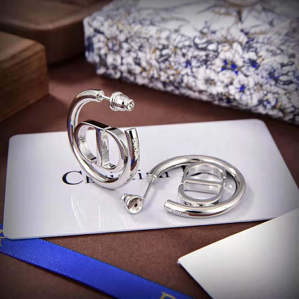 Dior Women 30 Montaigne Earrings Silver-Finish Metal (3)