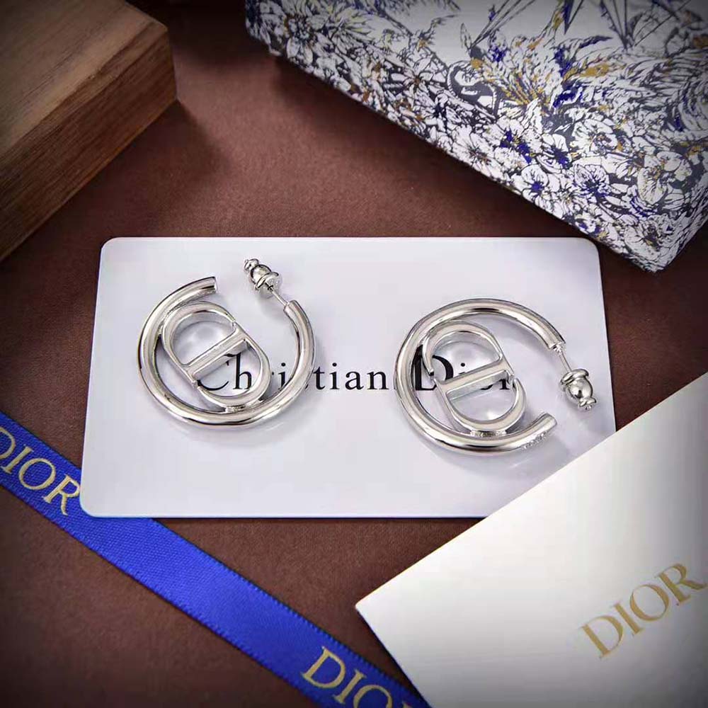 Dior Women 30 Montaigne Earrings Silver-Finish Metal (4)