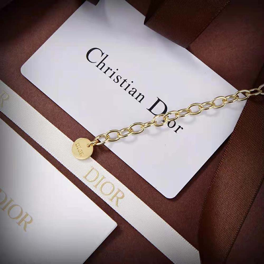 Dior Women 30 Montaigne Long Necklace Gold-Finish Metal and Silver-Tone Crystals (3)