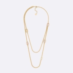 Dior Women 30 Montaigne Necklace Gold-Finish Metal and Sand Pink Lacquer