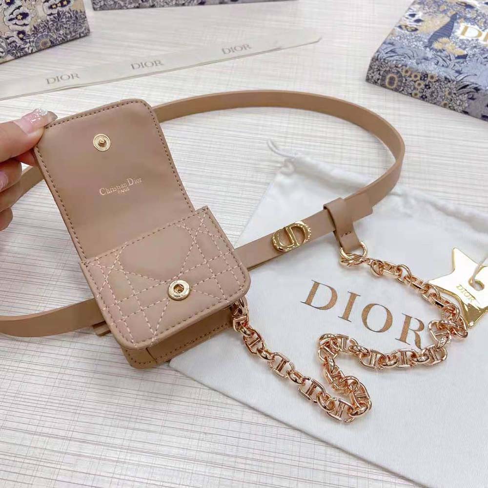 Dior Women Caro Belt with Removable Pouch Hazelnut Smooth Calfskin and Cannage Calfskin 15 MM (3)