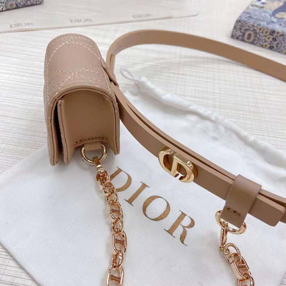 Dior Women Caro Belt with Removable Pouch Hazelnut Smooth Calfskin and Cannage Calfskin 15 MM (7)