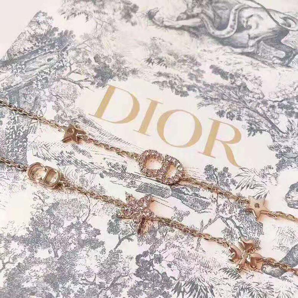 Dior Women Clair D Lune Bracelet Gold-Finish Metal and White Crystals (3)