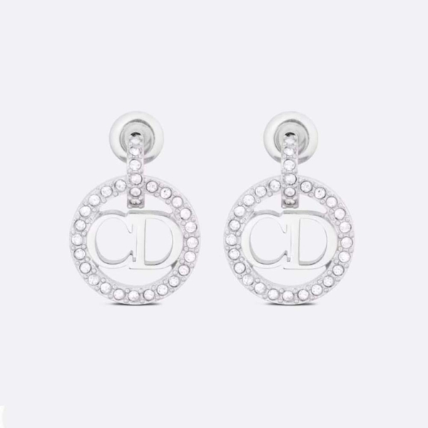 Dior Women Clair D Lune Earrings Silver-Finish Metal and Silver-Tone Crystals (1)