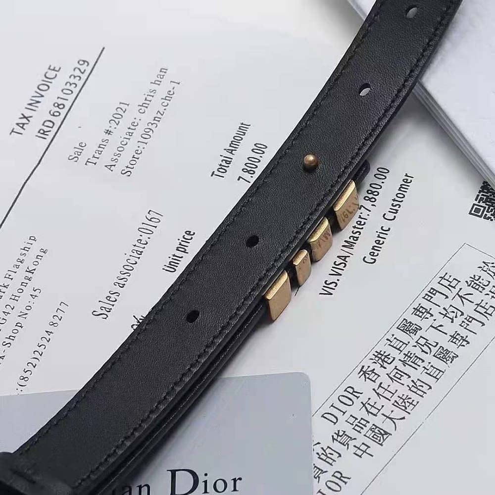 Dior Women D-Fence Belt Black Smooth Calfskin 30 MM (5)