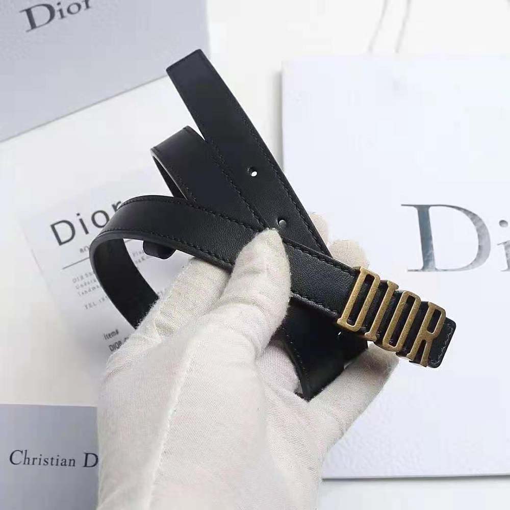 Dior Women D-Fence Belt Black Smooth Calfskin 30 MM (7)