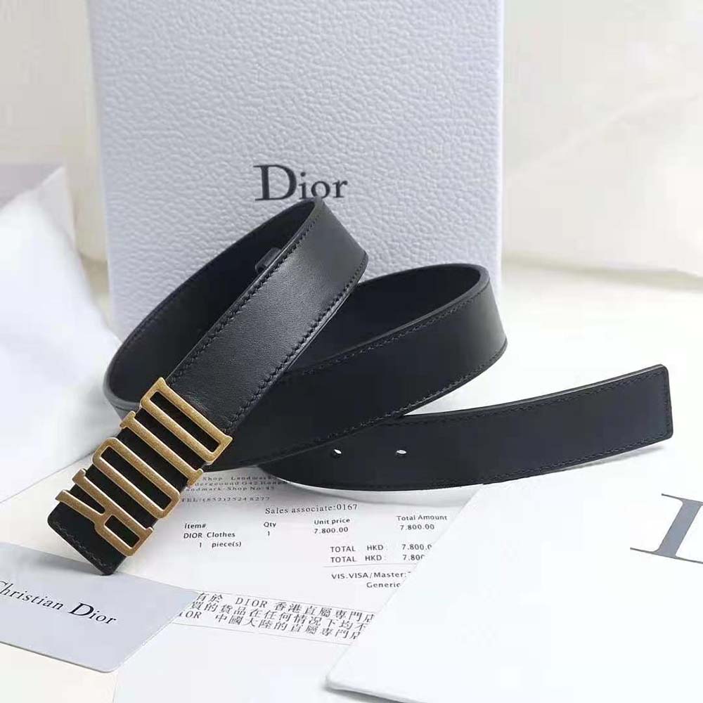 Dior Women D-Fence Belt Black Smooth Calfskin 30 MM (9)