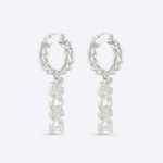 Dior Women Dio(r)evolution Earrings Silver-Finish Metal and Silver-Tone Crystals