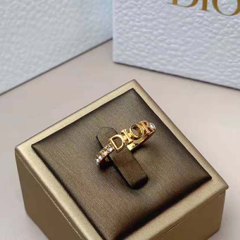 Dior Women Dio(r)evolution Ring Gold-Finish Metal and White Crystals (3)