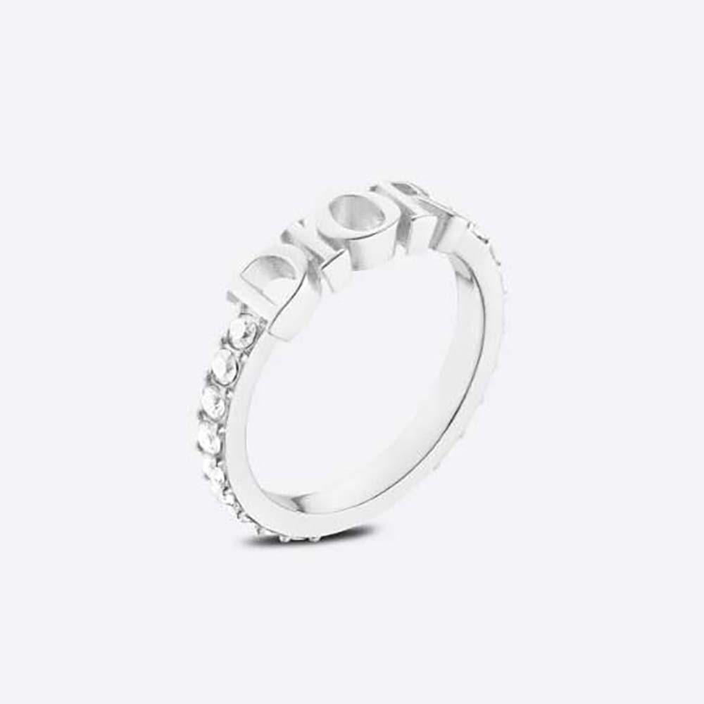 Dior Women Dio(r)evolution Ring Silver-Finish Metal with White Crystals
