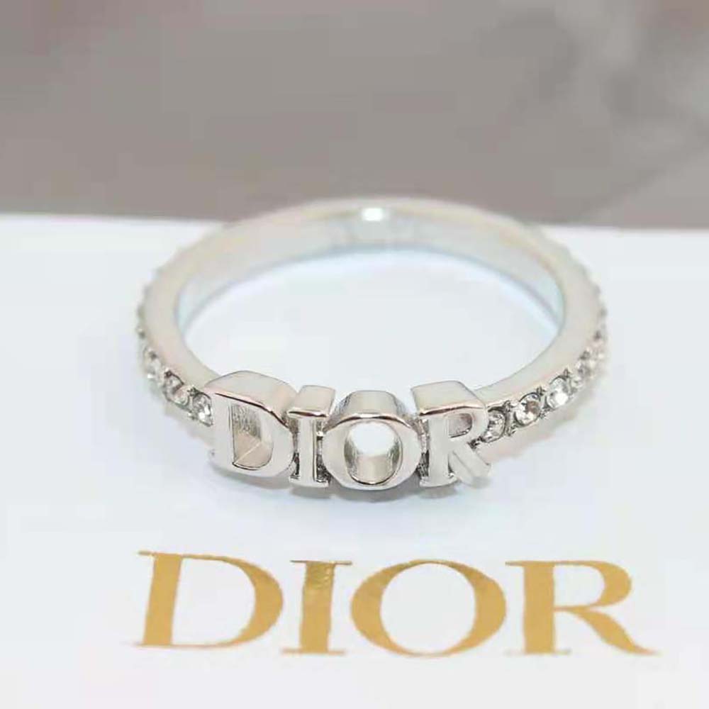 Dior Women Dio(r)evolution Ring Silver-Finish Metal with White Crystals (4)