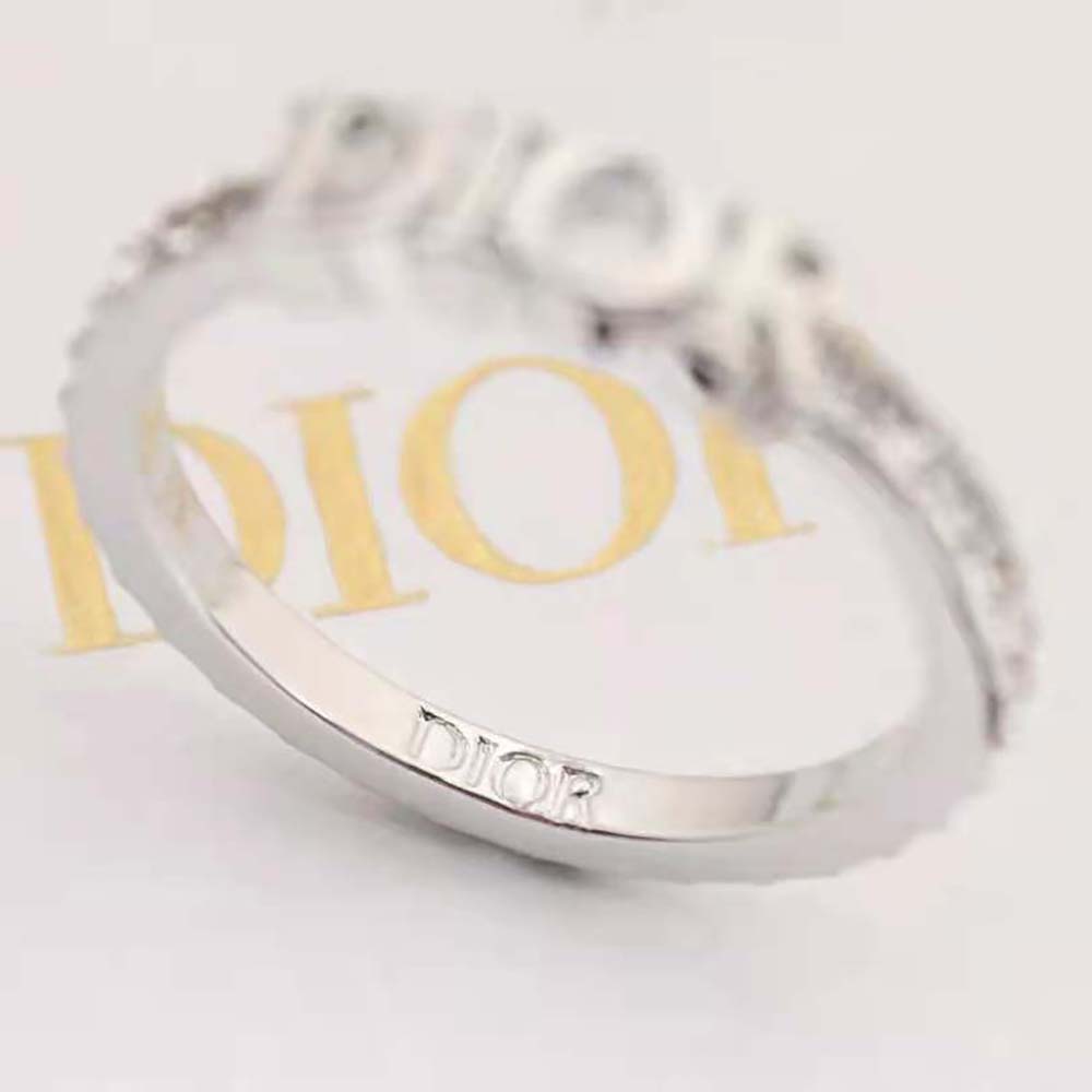 Dior Women Dio(r)evolution Ring Silver-Finish Metal with White Crystals (6)