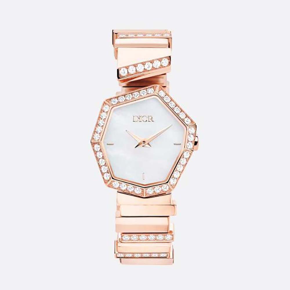 Dior Women GEM DIOR Ø 27 mm (1”) Rose Gold Mother of Pearl and Diamonds (1)