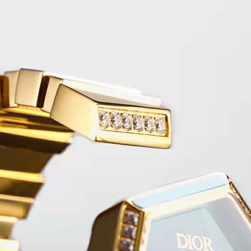 Dior Women GEM DIOR Ø 27 mm (1”) Yellow Gold Malachite Decorative Stones and Diamonds (7)