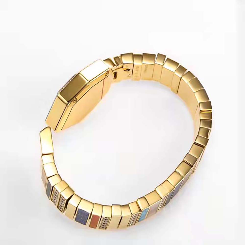 Dior Women GEM DIOR Ø 27 mm (1”) Yellow Gold Malachite Decorative Stones and Diamonds (8)