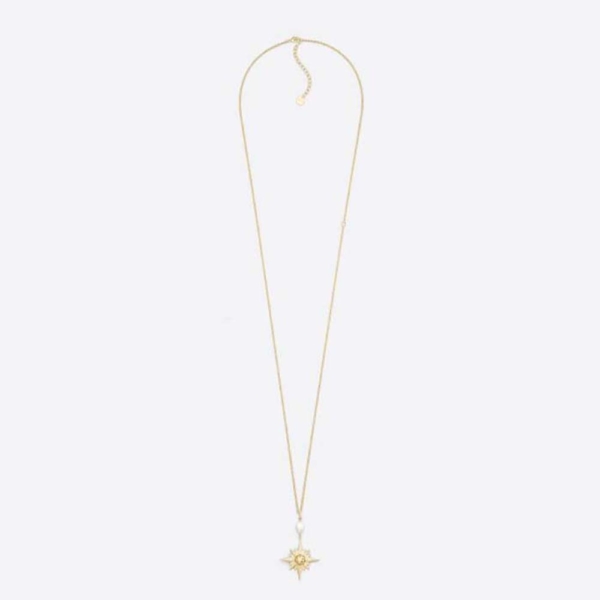 Dior Women Rêve D’infini Long Necklace Gold-Finish Metal with a White Freshwater Pearl (1)
