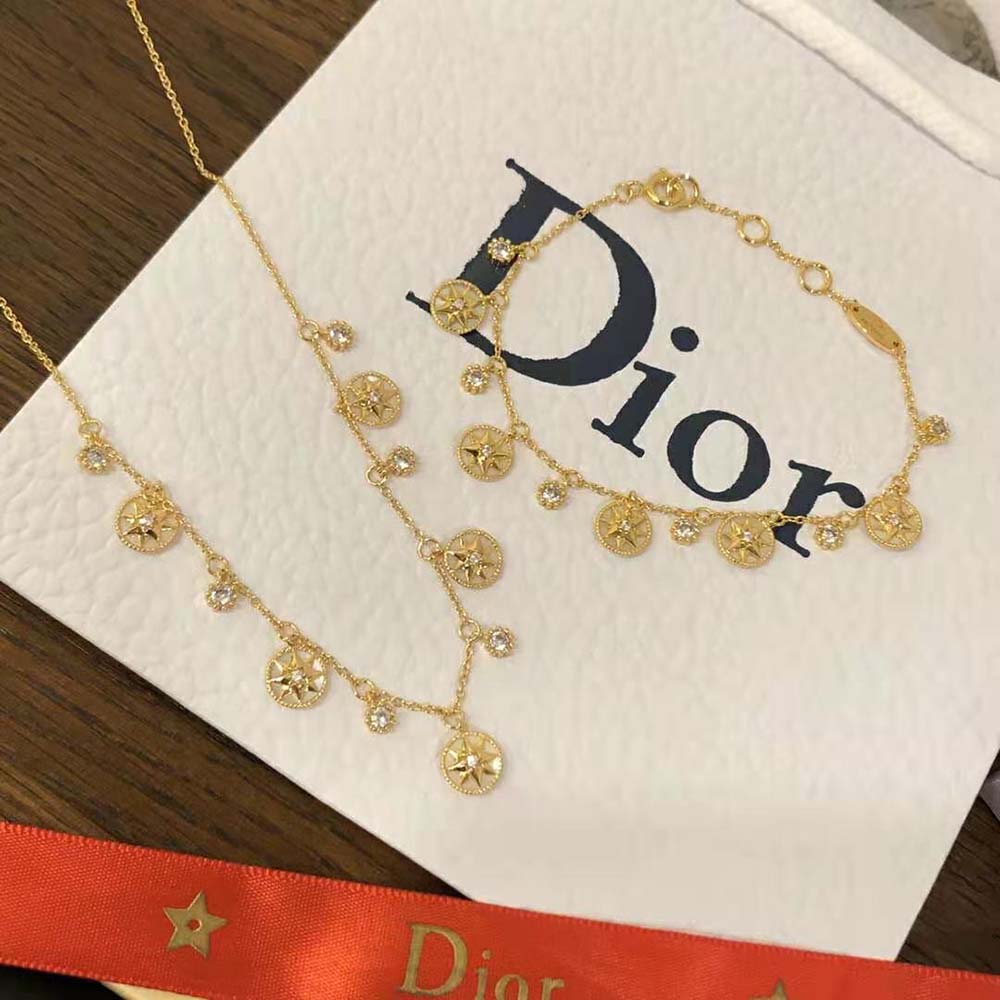 Dior Women Rose Des Vents Bracelet Yellow Gold Diamonds and Mother-of-pearl (4)