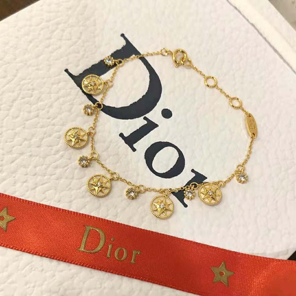 Dior Women Rose Des Vents Bracelet Yellow Gold Diamonds and Mother-of-pearl (7)