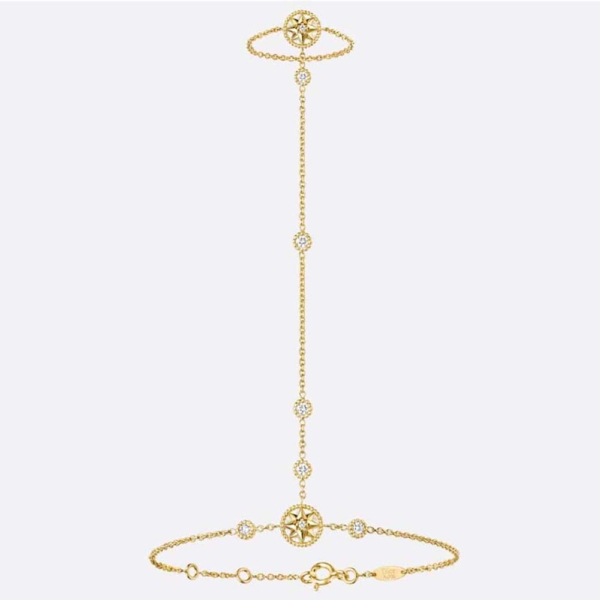 Dior Women Rose Des Vents Hand Jewel Yellow Gold Diamonds and Mother-of-Pearl (1)