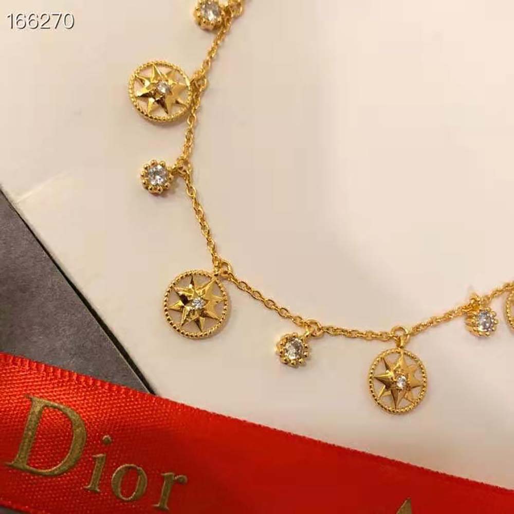 Dior Women Rose Des Vents Necklace Yellow Gold Diamonds and Mother-of-pearl (7)
