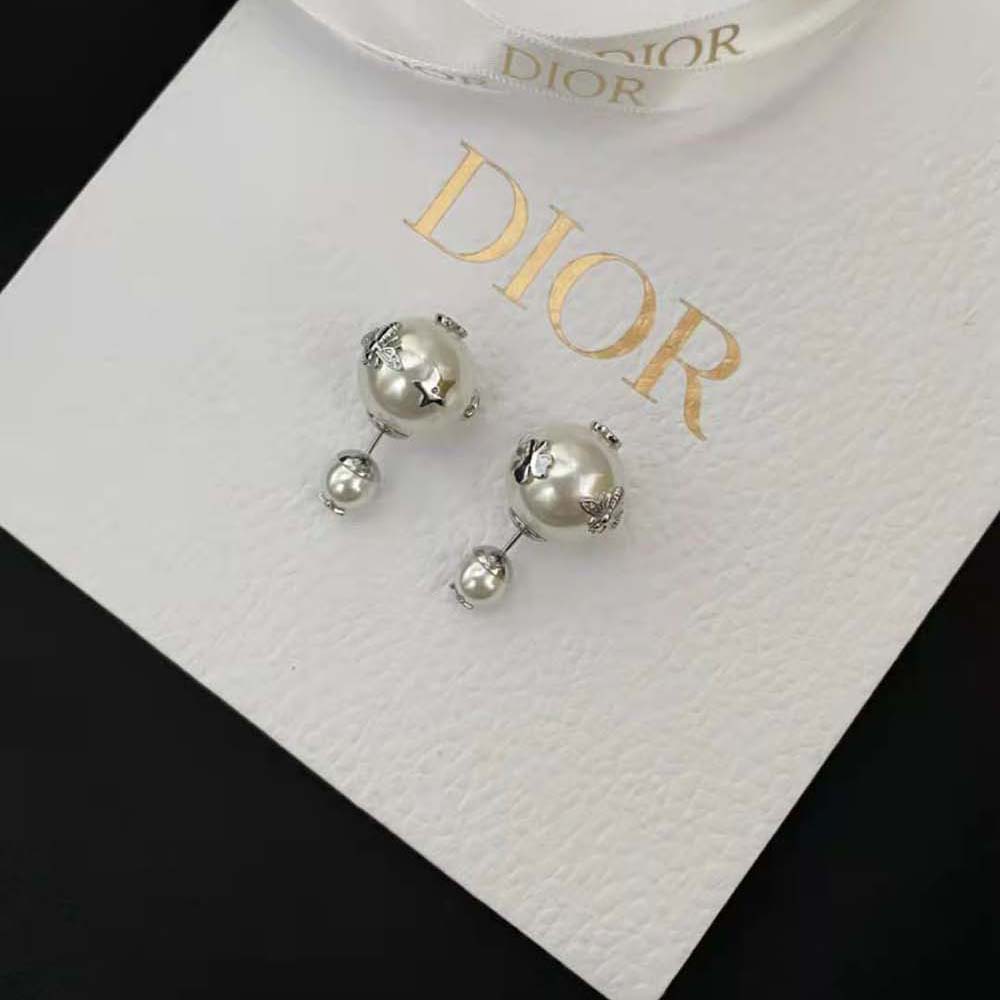 Dior Women Tribales Earrings Silver and Silver-Tone Crystals (2)