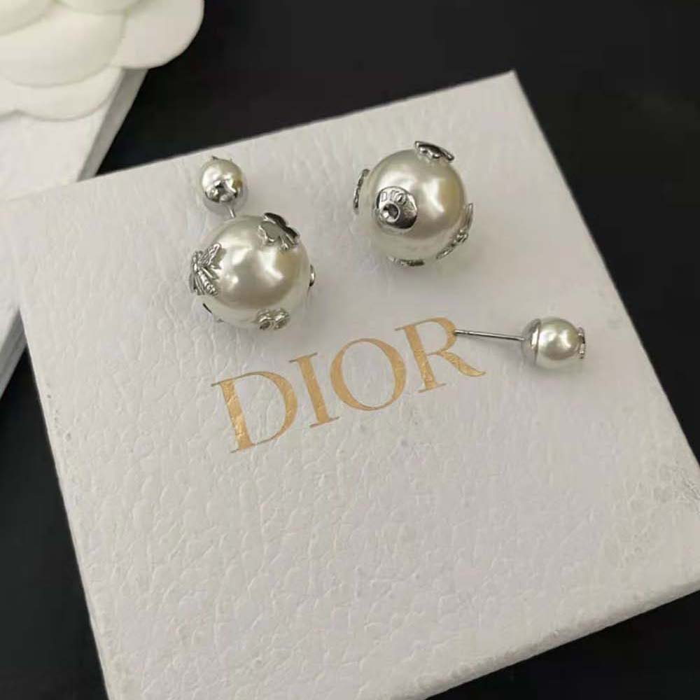 Dior Women Tribales Earrings Silver and Silver-Tone Crystals (4)