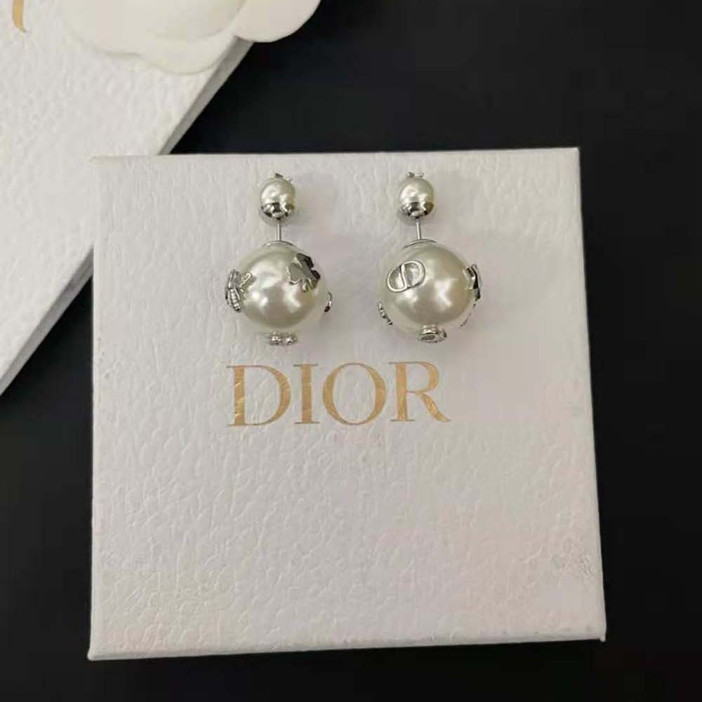 Dior Women Tribales Earrings Silver and Silver-Tone Crystals (5)
