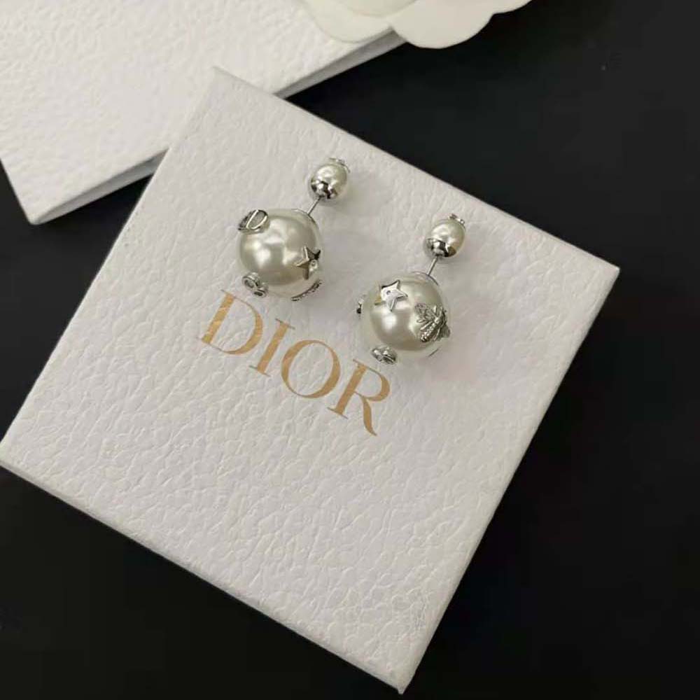 Dior Women Tribales Earrings Silver and Silver-Tone Crystals (6)