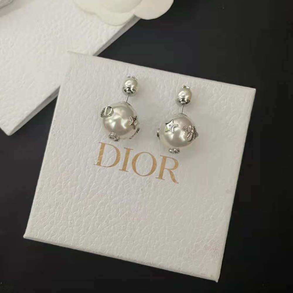 Dior Women Tribales Earrings Silver and Silver-Tone Crystals (7)