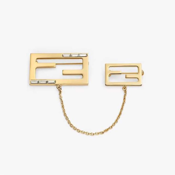 Fendi Women Baguette Brooch Gold Coloured (1)