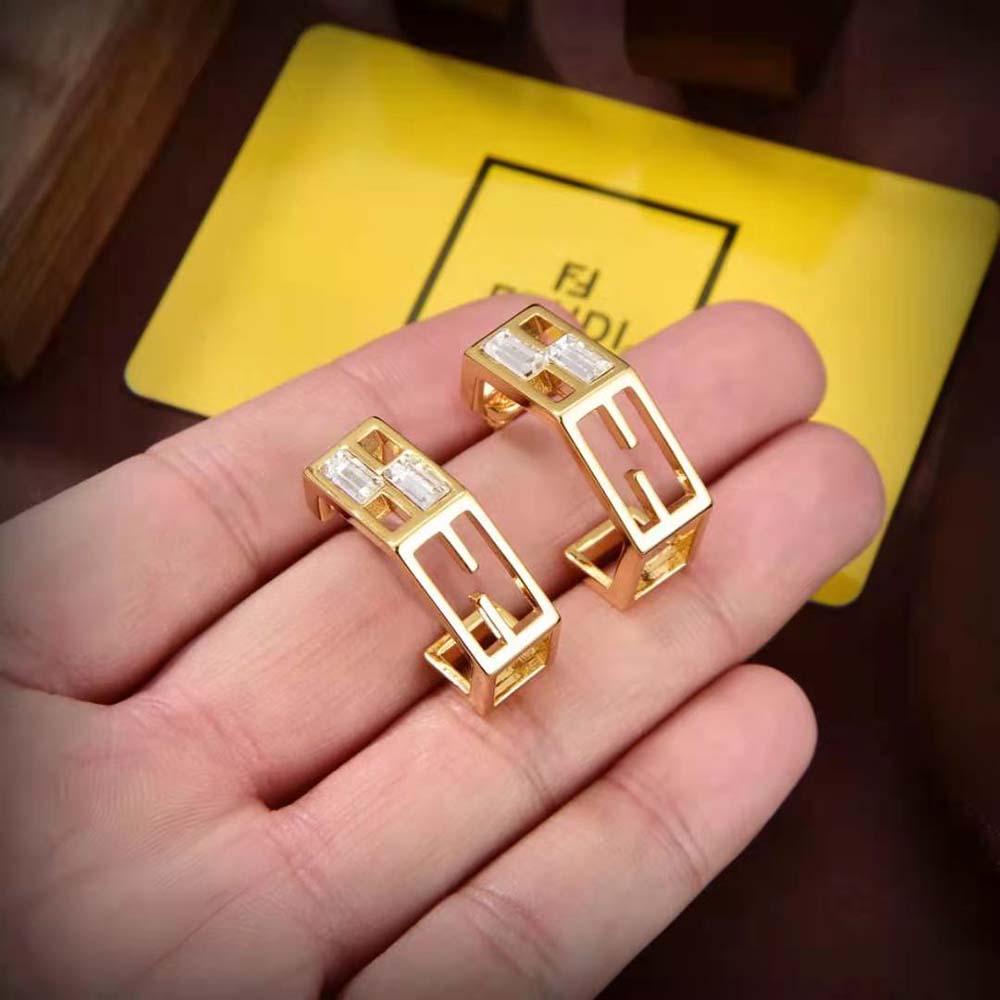 Fendi Women Baguette Earrings Gold-coloured (2)