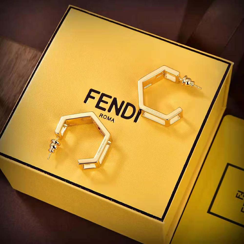 Fendi Women Baguette Earrings Gold-coloured (5)