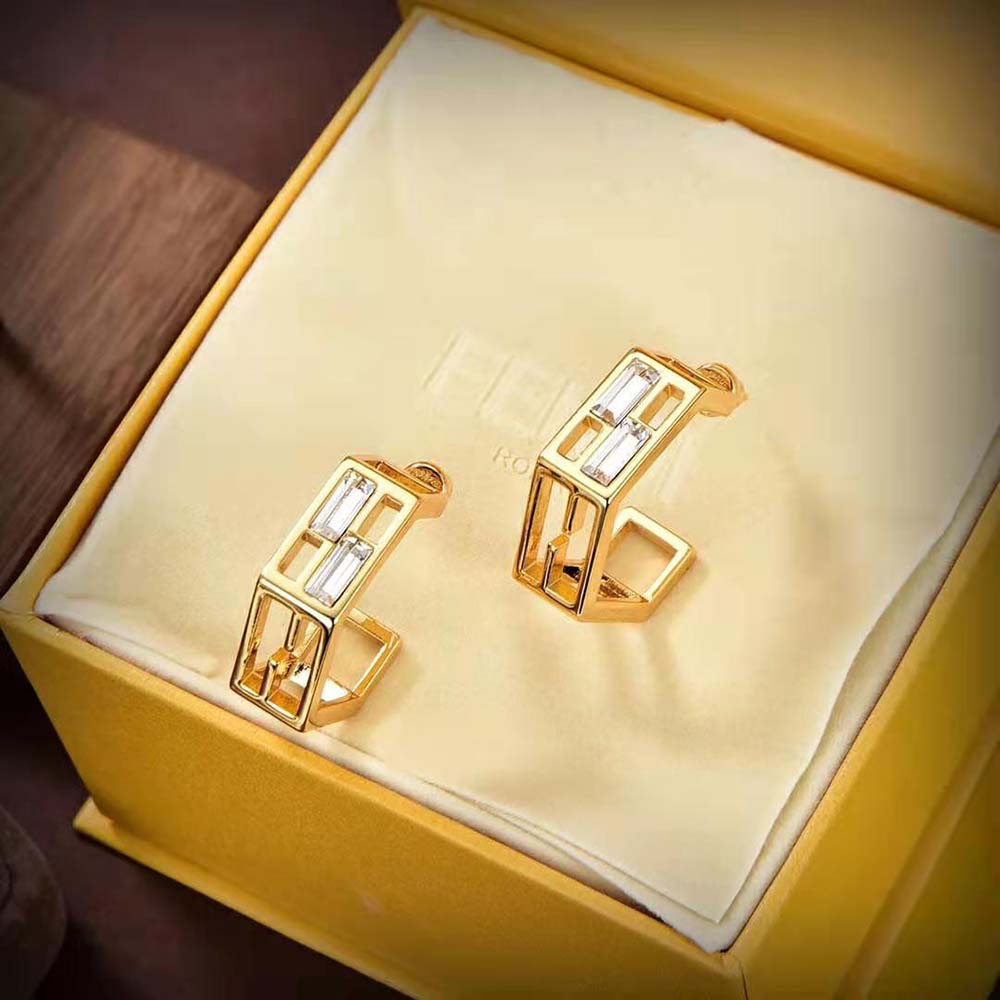 Fendi Women Baguette Earrings Gold-coloured (6)