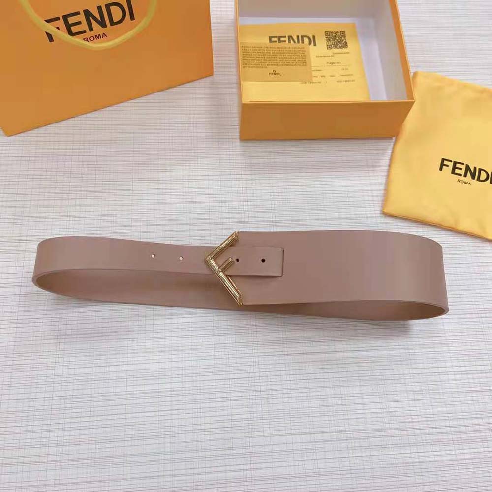 Fendi Women Beige Leather Belt (5)