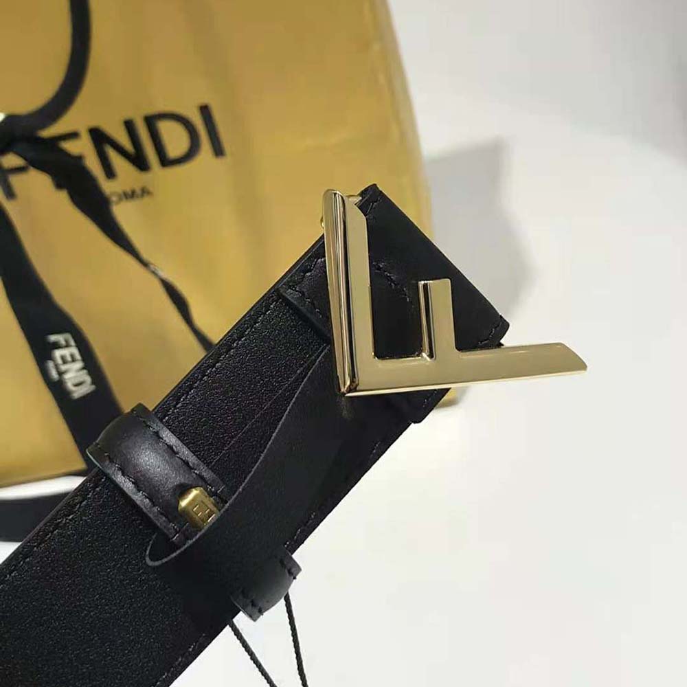 Fendi Women Black Leather Belt (5)