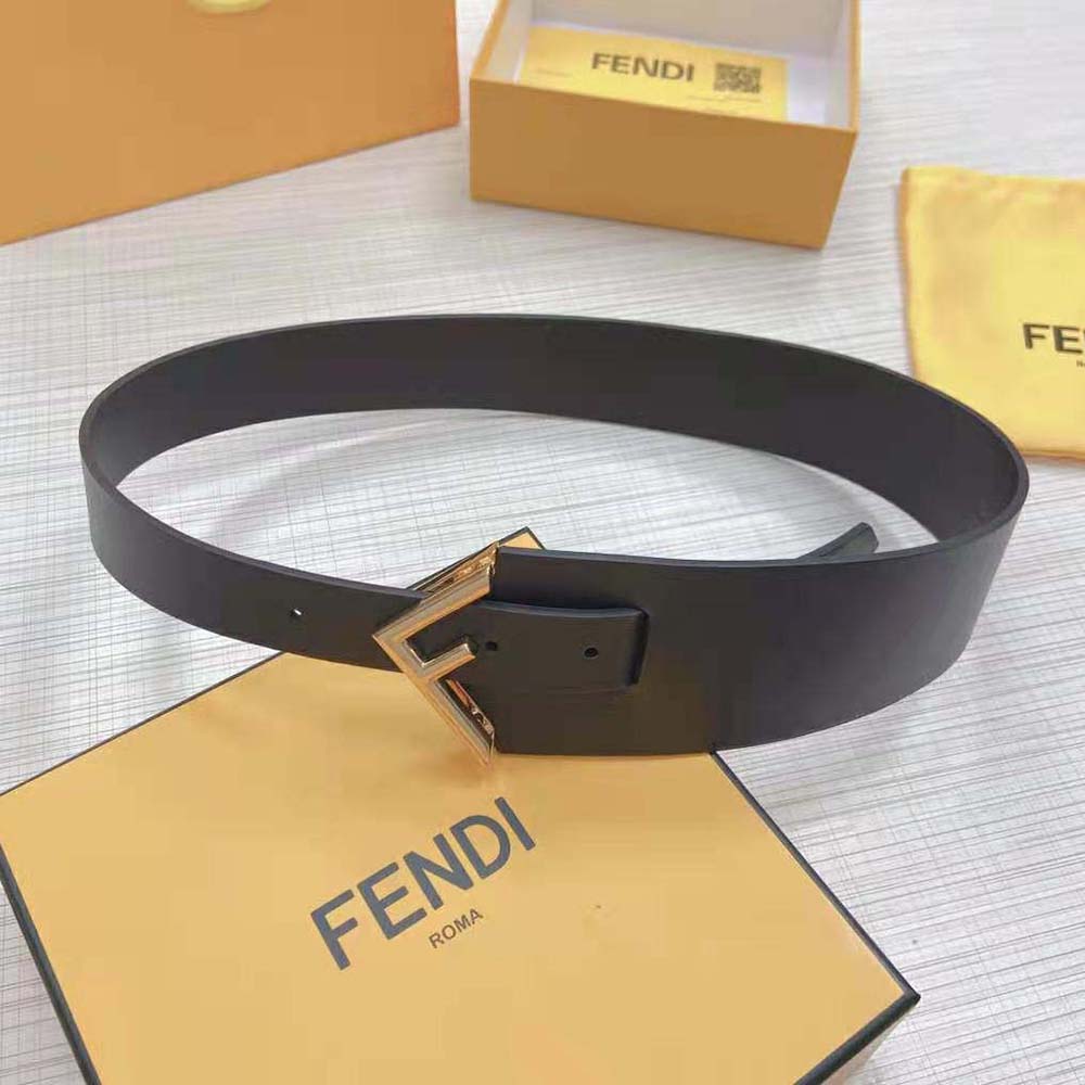 Fendi Women Black Leather Belt (7)