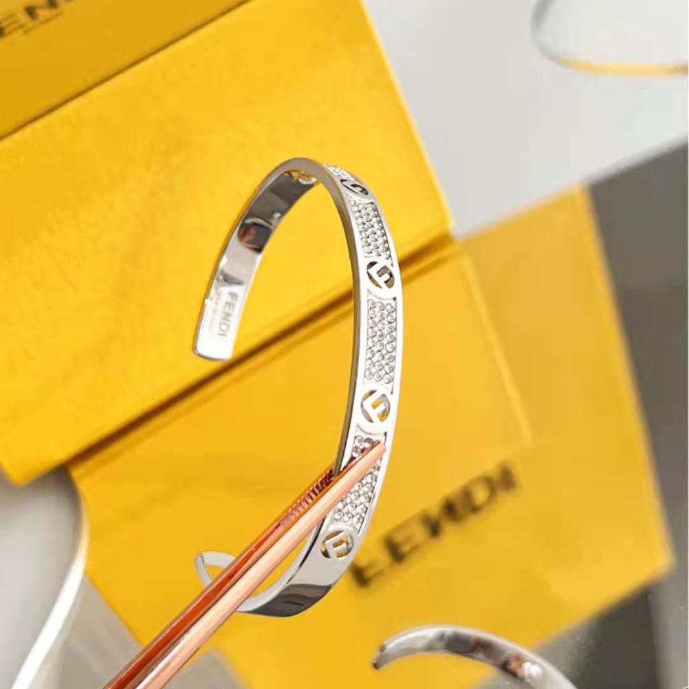 Fendi Women F Is Fendi Bracelet Silver-coloured (11)