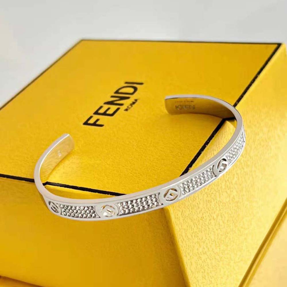 Fendi Women F Is Fendi Bracelet Silver-coloured (9)