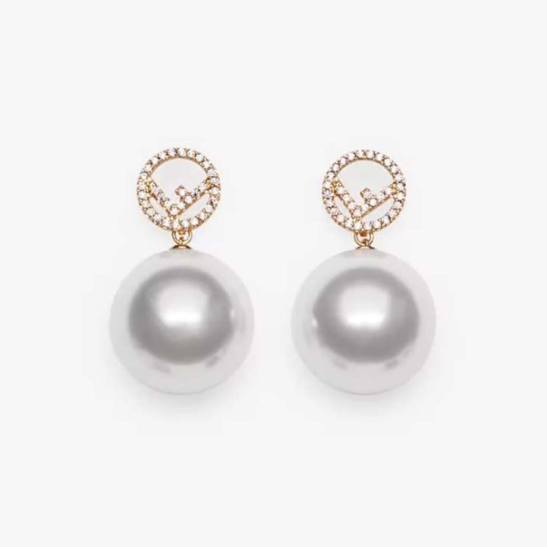 Fendi Women F Is Fendi Earrings Gold (1)