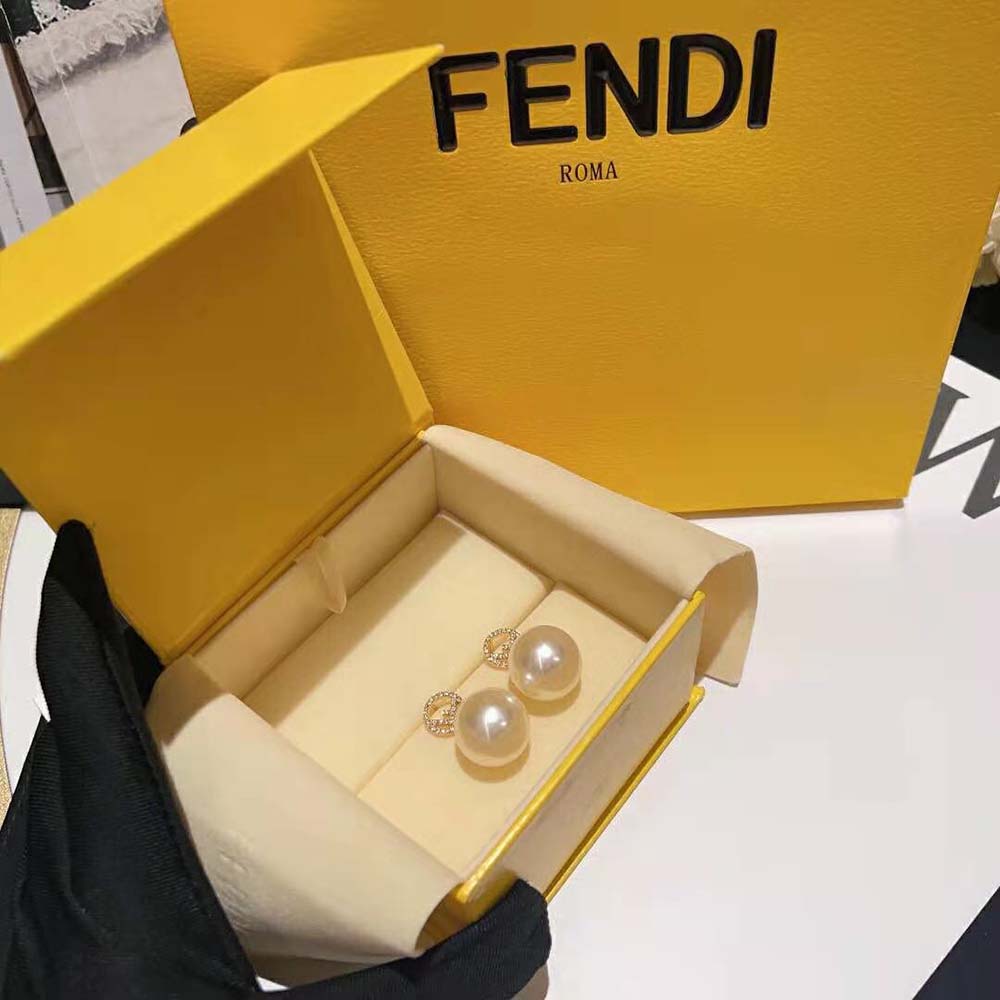 Fendi Women F Is Fendi Earrings Gold (5)