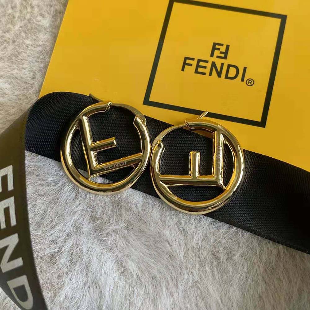Fendi Women F Is Fendi Earrings Gold-Colored (7)