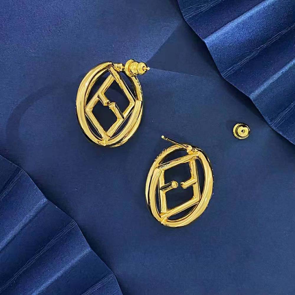 Fendi Women F is Fendi Earrings Gold-coloured with F is Fendi Motif (6)