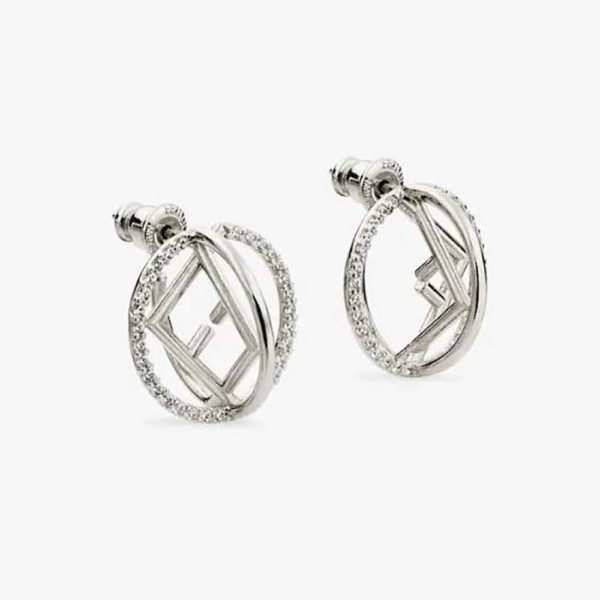Fendi Women F is Fendi Earrings Silver-coloured with F is Fendi Motif (1)